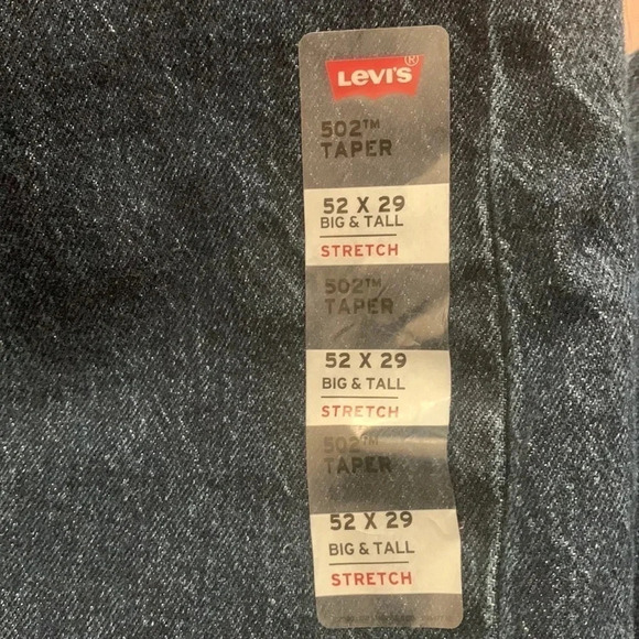 Levi’s Men’s 502 Taper Stretch Jean Dark  52 x 29 Big & Tall - Picture 6 of 8